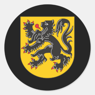 Flanders Coat Of Arms Classic Round Sticker