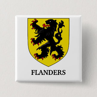 Flanders Coat of Arms Heraldic Lion 15 Cm Square Badge