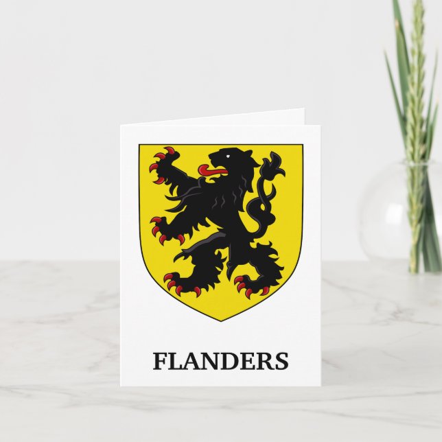Flanders Coat of Arms Heraldic Lion Card (Front)