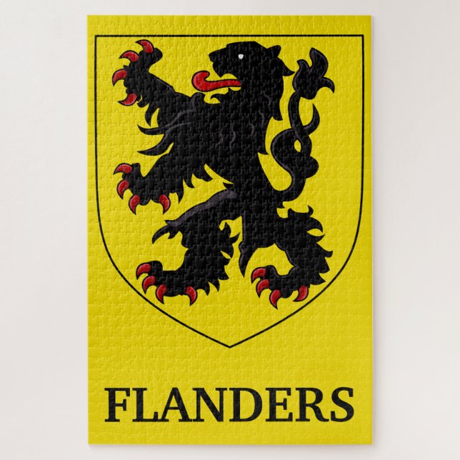 Flanders Coat of Arms Heraldic Lion Jigsaw Puzzle (Vertical)