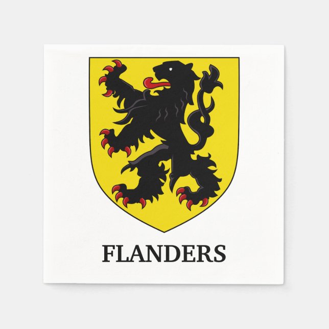 Flanders Coat of Arms Heraldic Lion Napkin (Front)