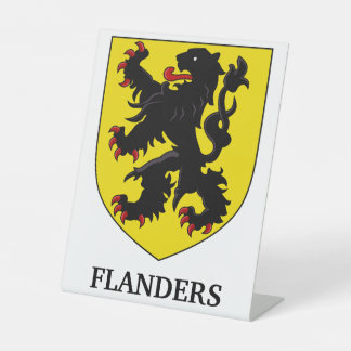 Flanders Coat of Arms Heraldic Lion Pedestal Sign