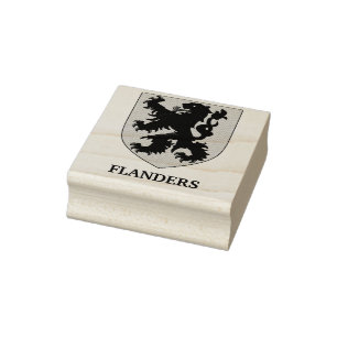 Flanders Coat of Arms Heraldic Lion Rubber Stamp