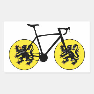 Flanders Flag Cycling Rectangular Sticker