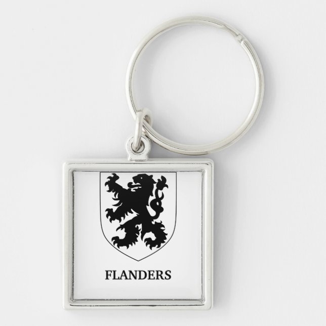 Flanders Lion Graphic Design Art Key Ring (Front)