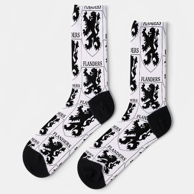 Flanders Lion Graphic Design Art Socks (Left)
