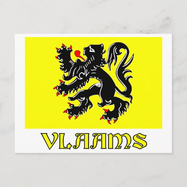 Flanders Region Flag with Name Postcard (Front)