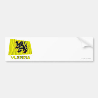 Flanders Region Waving Flag with Name Bumper Sticker