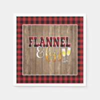 Flannel and Fizz Paper Napkin - Red - Wood