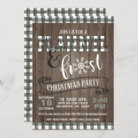 Flannel and Frost Christmas Party Invitation Wht/W