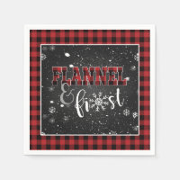 Flannel and Frost Paper Napkin - Red - Snow