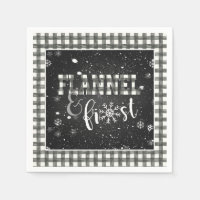 Flannel and Frost Paper Napkin - White - Snow