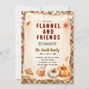 Flannel Bonfire and S'mores party invitation