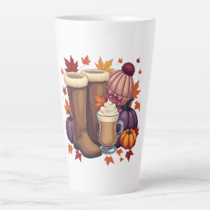 Flannel Boots Pumpkin Spice Latte Autumn Fall  Mug