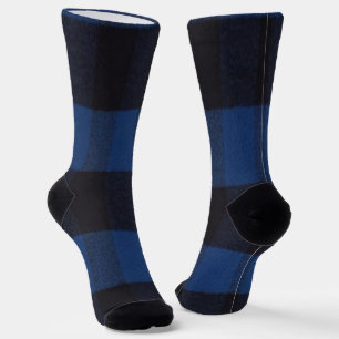 Flannel Buffalo Plaid Blue lumberjack texture  Socks
