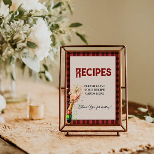 Flannel & fizz Leave your Recipes Bridal shower Poster