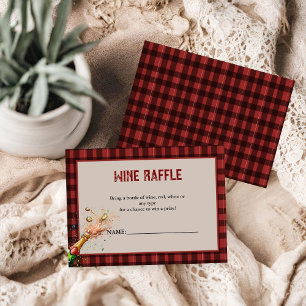 Flannel & fizz Wine Raffle Bridal Shower Game Card