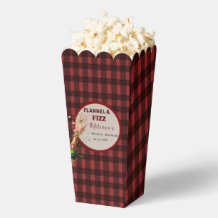 Flannel & fizz winter red & black bridal shower favour box