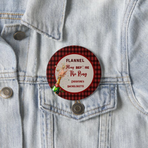 Flannel Fling before ring   red plaid bachelorette 7.5 Cm Round Badge