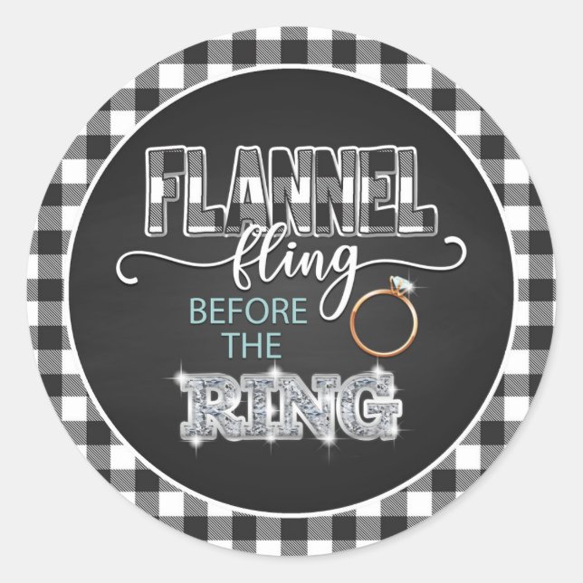 Flannel Fling Before the Ring Sticker - White (Front)