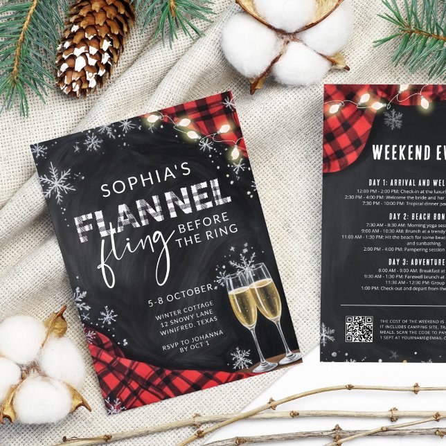 Flannel Fling Fall Bachelorette Party Weekend Invitation (Creator Uploaded)