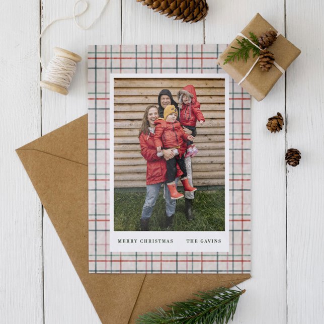 Flannel Plaid Holiday Photo Card (Creator Uploaded)