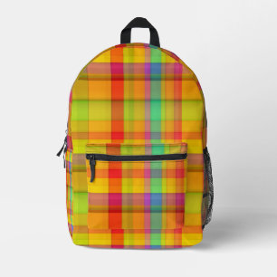 flannel printed backpack