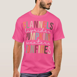 Flannels Bonfires Pumpkins Fall Autumn Vintage Tha T-Shirt
