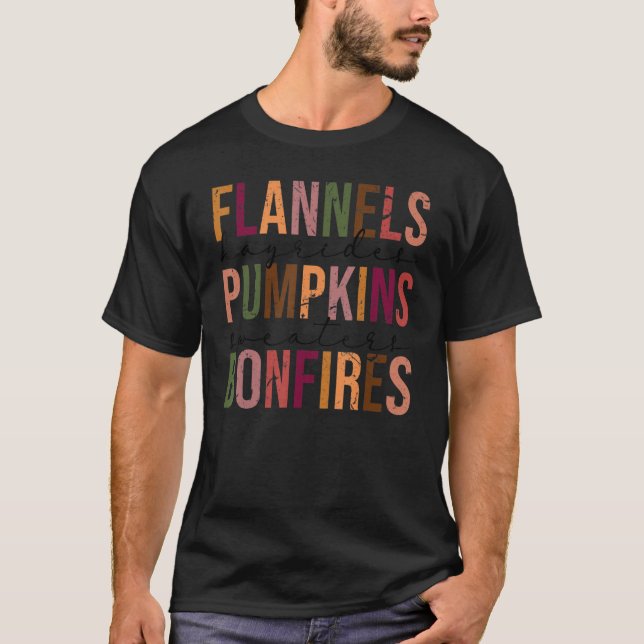 Flannels Hayrides Pumpkins Sweaters Bonfires Thank (Front)
