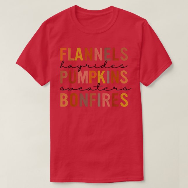 Flannels Hayrides Pumpkins Vintage Sweaters Bonfir (Design Front)
