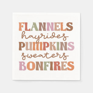 Flannels Pumpkins Bonfires Napkin