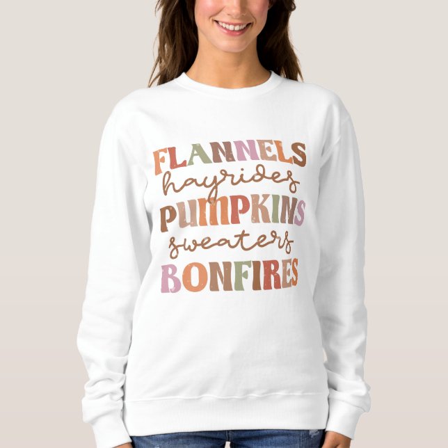 Flannels Pumpkins Bonfires Sweatshirt (Front)