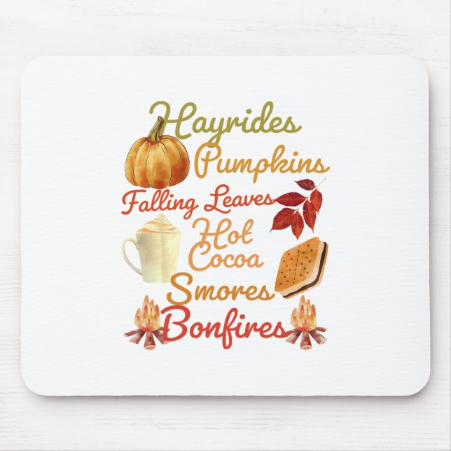 Flannels Pumpkins Bonfires Thanksgiving Day Autumn Mouse Pad (Front)