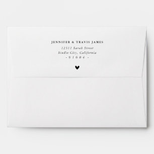 FLAP RETURN ADDRESS modern minimal serif heart Envelope