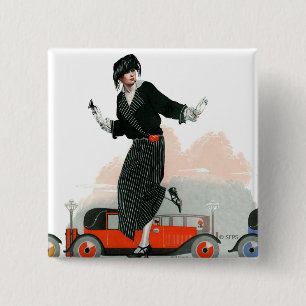 Flapper and Roadster 15 Cm Square Badge