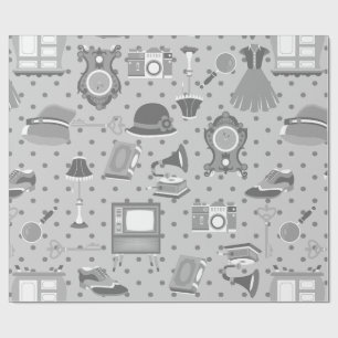 flapper antique nostalgia old fashioned decor wrapping paper