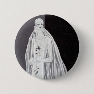Flapper Bride 6 Cm Round Badge