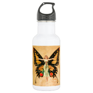 Flapper Butterfly Flying Woman Illustration 532 Ml Water Bottle