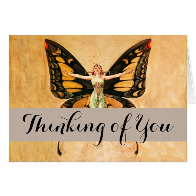Flapper Butterfly Leyendecker Woman Illustration (Front Horizontal)