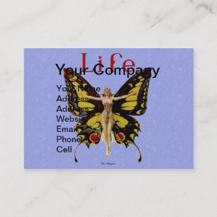 Flapper Butterfly Leyendecker Woman Illustration Business Card