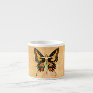 Flapper Butterfly Leyendecker Woman Illustration Espresso Cup