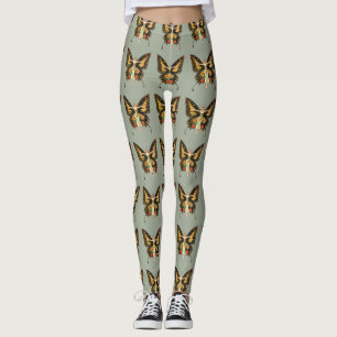 Flapper Butterfly Leyendecker Woman Illustration Leggings