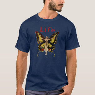 Flapper Butterfly Leyendecker Woman Illustration T-Shirt
