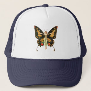 Flapper Butterfly Leyendecker Woman Illustration Trucker Hat