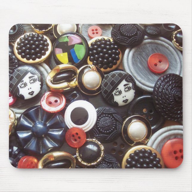 Flapper Button Collage Mouse Pad (Front)