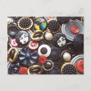 Flapper Button Collage Postcard