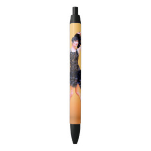 Flapper Dancing Vintage Black Ink Pen