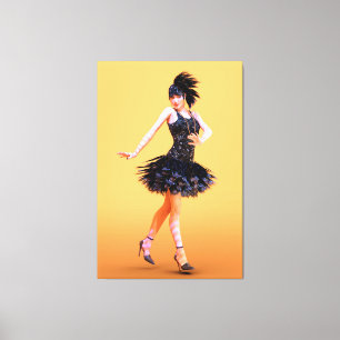 Flapper Dancing Vintage Canvas Print