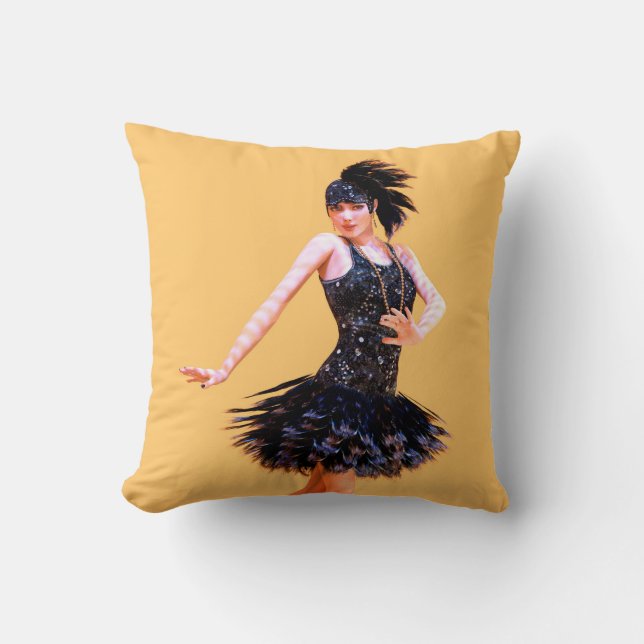 Flapper Dancing Vintage Cushion (Front)