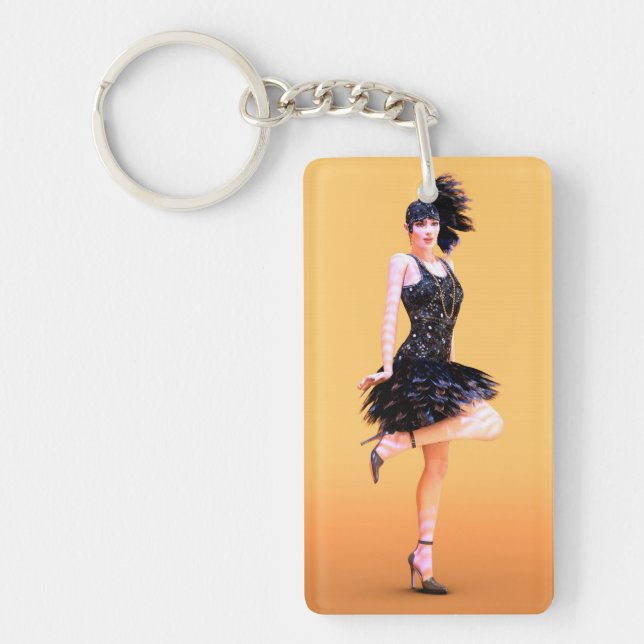 Flapper Dancing Vintage Key Ring (Front)